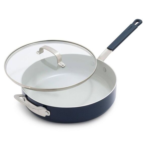 Open Box - Bobby Flay - 4.5qt Ceramic Nonstick Aluminum Saute P Blue - Picture 1 of 8